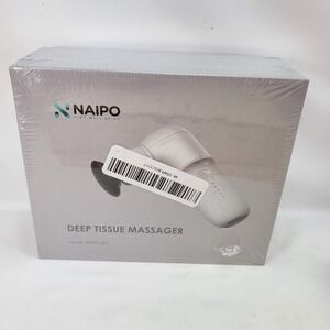 Naipo MGPC-002 Deep Tissue Massager White Portable Percussion Massage Gun NEW
